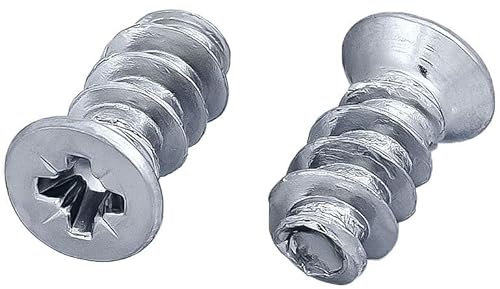 HEXATON Viti Euro Testa Piatta Svasata Pozidriv 5 x 9 mm – 100 Pezzi – Viti Truciolari in Acciaio Zincato Bianco per Mobili, Legno, MDF e Falegnameria