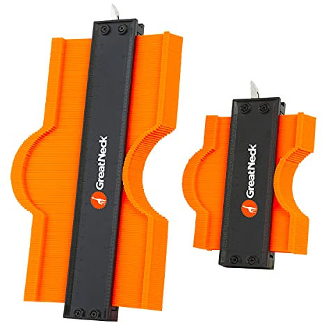 GreatNeck 74592 Konturenlehre Set, 12,7 und 25,4 cm Konturenpackung, Konturen-Duplikationslehre mit Schloss, einfache Konturvorrichtung, passt sich den meisten Formen an, passt die Dichtheit an