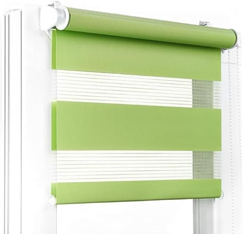 Fenster DEKOR - Rollos für Fenster Limette - Klemmfix Rollo ohne Bohren B90 x H150 cm - Doppelrollo mit Einer Breiten Auswahl an Größen und Farben - Blickdichte Rollos, einfach zu montieren