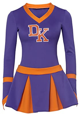RoleplayCos Jennifer Kariertes Cheer Kostüm Damen High School Lila Jennifers Body Kostüm Cheerleader Uniform Kleid Outfit, Violett, 3XL