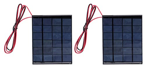 2Pcs Mini Solar Power Modul, DC 6V 2W Epoxidplatte mit 100cm Kabel elektronisches Zubehör für die Erforschung der Solarenergie
