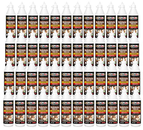 Isolbau Colle à bois PRO-D3 - Colle pour bois extra forte pour tous les types de bois, pour intérieur et extérieur, imperméable, sans solvants - 48 x 750 ml (860 g)