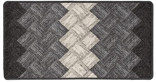 Baroni Home Tappeto Cucina Antiscivolo, Passatoia Decorata Lavabile, 50x100 cm, Grigio Rombi