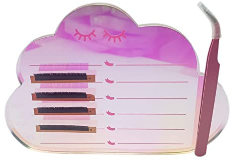 LIXIMMAZN Dazzling Eyelash Grafting Pallet, Acrylic Lash Tile holder, Makeup Palette Eyelash Extensions Storage Gasket Pads with Suction for Tweezers (Cloud-Shaped C)