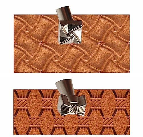 Sellos de cuero, paquete de 2 herramientas profesionales de estampado de cuero para manualidades