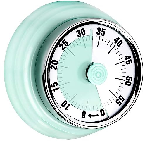 Cisixin Küchentimer Mechanisch Visueller Timer 60 Minuten Mechanisch mit 72DB Alarmton für Kinder Erwachsene, Zeitmanagement Werkzeug für Lernen Arbeit Kochen Lehre (Grün)