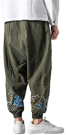 Hdhdeueh Lässige Haremshose für Herren, bestickt, Jogginghose, Jun Lv Se, 31-35