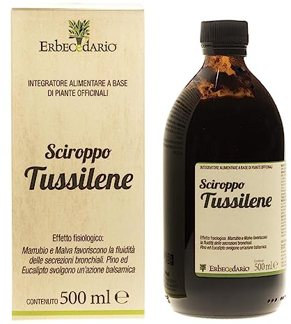 Sciroppo balsamico tussilene per adulti e bambini 500ml, sciroppo tosse con propoli e pino silvestre favorisce la fluidità delle secrezioni bronchiali - Made in Italy