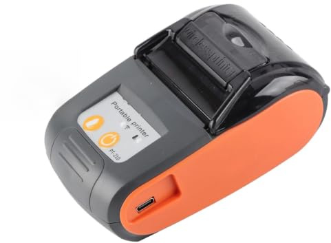 PT-210 Tragbarer Belegdrucker, Bluetooth-Thermodrucker, Hochgeschwindigkeits-USB-Thermodrucker, Unterstützt Bluetooth 4.0, für Android, für und für (ORANGE)