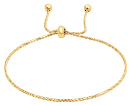 Yowivon Vergoldete Armbänder für Frauen, Zierliche Verstellbare Bolo Armbänder, Tennis Perlenarmband, Anlauffreier vergoldeter Modeschmuck, Geschenke für Sie