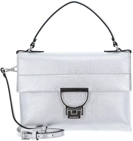 Coccinelle Pelle borsetta borsa a tracolla Arlettis Handbag Silver argentato