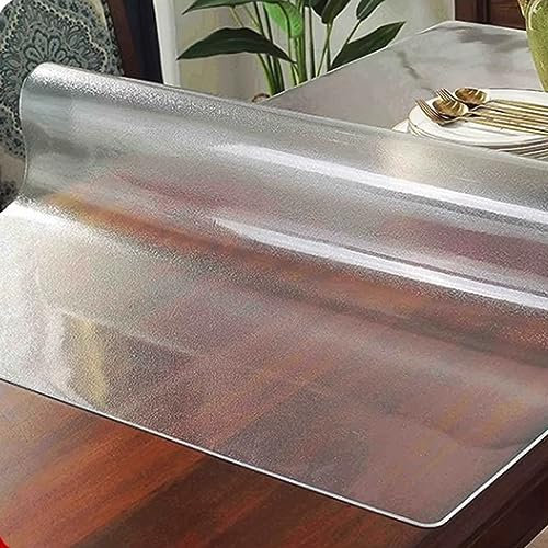 Zhaomi Pellicola Protettiva per Tavolo in PVC Satinato Trasparente, Pellicola Protettiva per Tavolo in Vetro Morbido da 1,5 Mm, Tappetino per Tavolo da Ristorante Impermeabile (70x110cm/28x43in)