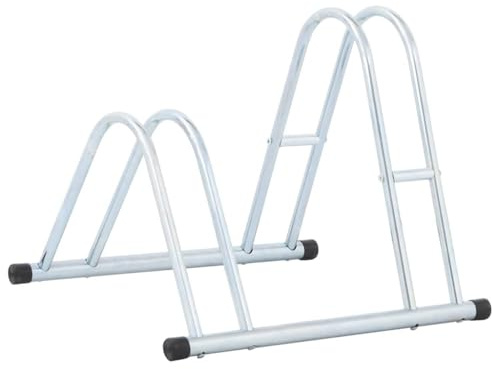 vidaXL Support de vélo au sol autoportant pour 2 vélos acier galvanisé