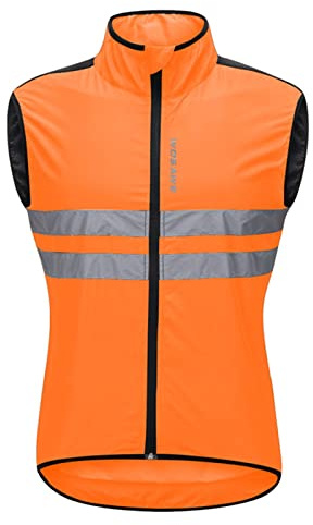 Celucke Fahrradweste Herren Leicht Sommer Atmungsaktive Reitweste Reflektierende Weste Reflektierendes Laufweste Winddicht Wasserdicht Softshell Windweste Mesh-Futter Innen ärmellose Sportweste