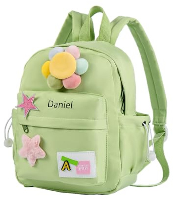 Glimmerday Personalisierte Rucksäcke für Kinder, süße Cartoon-Schultaschen für Mädchen mit personalisierten Namen, Rucksack für Kindergartenkinder, Kita-Rucksack für Mädchen, Geschenk zum Schulanfang