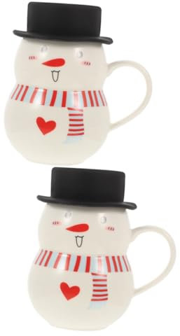 Cabilock 2st Weihnachtstasse Kaffeebecher Aus Keramik Feiertagskaffeetassen Urlaub Kaffeebecher Mit Abdeckbecher Bauernkaffeetasse Wasserbecher Latte-tee-becher Weihnachtswasserkrug Silikon
