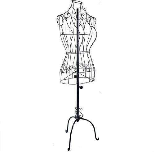 Mannequin de couture - Porte-vêtements - Buste vintage - En métal - Pour femme - Noir