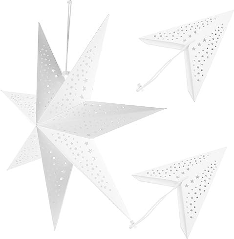 WOONEKY 15pcs Unique Stereoscopic Star Lampshade Decorative Ceiling Light Pendant for Christmas