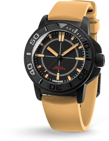 Undone Aquadeep Automatic Dive Watch for Men 43mm 500M Water Resistance Wristwatch Diver for Men with Rubber Strap