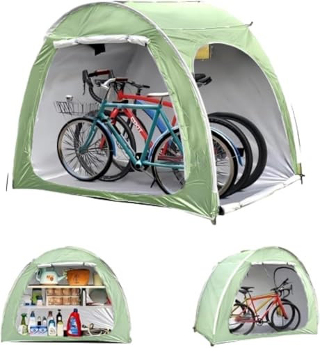 Bike Storage Outdoor 200*80*165cm/210*150*165cm Bike Cover for Outside Storage Waterproof Bike Shed for 1-2/3-4 Bikes Bicycle Cover Bike Tent Bike Store Shel(Size:[3-4 units]210×150×165cm,Color:Green)