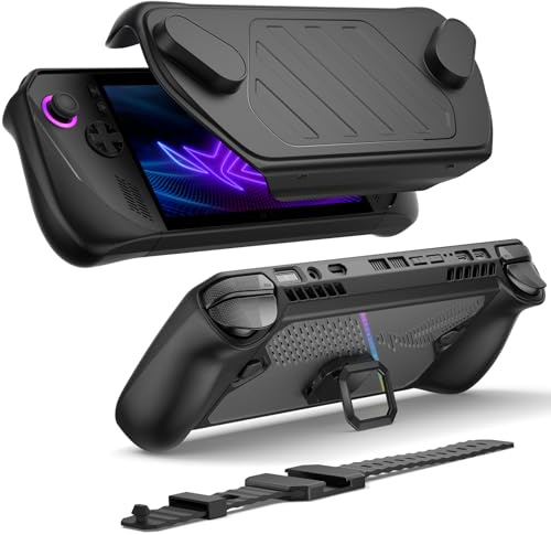 JSAUX PC0111 ModCase solo per ASUS ROG Ally X (2024), custodia protettiva | Solo per ROG Ally X (2024), con cover frontale rimovibile, supporto metallico e cinturino per protezione quotidiana