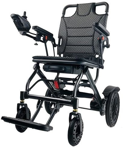 ByteTecpeak D04 Elektrorollstuhl – 500 W Motor, bis 20 km Reichweite, faltbar und leicht, elektromagnetische Bremse, pannensichere Reifen, ideal für Senioren, bis 150 kg belastbar, schwarz