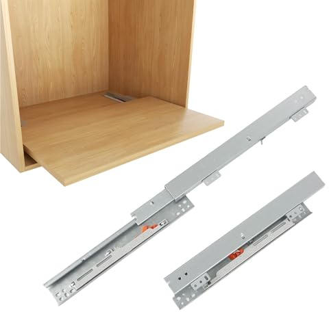 Unterbauschublade, Bodenmontage, ausziehbare Regalschienen, Vollauszug | Absenkautomatik, Bodenmontage, ausziehbare Schubladenschiene, Regal, Schieberschiene für Schrank, Tablett, Küche