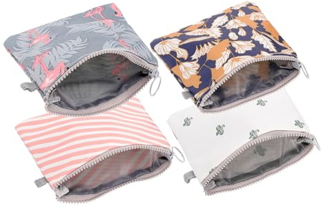 Healeved 4 Stück-pack Damenbinden Tasche Mit Reißverschluss Beutel Für Frauen Und Mädchen Reißfest Und Abriebfest Zur Aufbewahrung Von Menstruationsprodukten Für Reisen Und Alltag