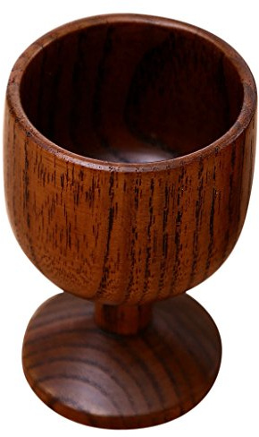 Pleayietoopiatiey Natürliche Holztasse, handgefertigt, für Kaffee, Tee, Bier, Saft, Milch, Getränk, 4,5 x 7 cm