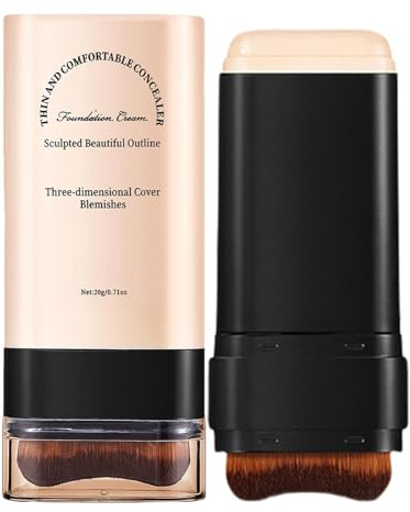 Corrector en barra, maquillaje en barra - Base en barra mate con brocha Base en barra natural - Base hidratante con acabado ligero para el año nuevo chino, el día de San Valentín y las citas