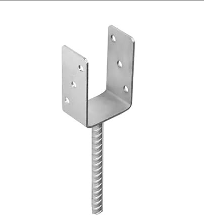 81mm x 120mm x 60mm Heavy Duty Post Base Concrete Anchor Support for Pergola Terrace Gazebo U Bracket Decking Spike (Pack of 6)