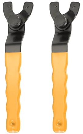 sourcing map 2pcs Angle Grinder Wrench 0.4-1.6(10-40mm) Range Universal Adjustable Lock Nut Pin Replacement Wrenches Spanner for Angle Grinder Machine Table Grinder Marble Machine, Yellow