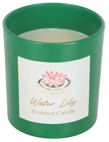 Seerosen-Kerze mit ruhigem Duft, grünem Glashalter, langer Brenndauer und eleganter Box-Verpackung, ideal für Entspannung, Meditation und naturinspirierte Dekoration