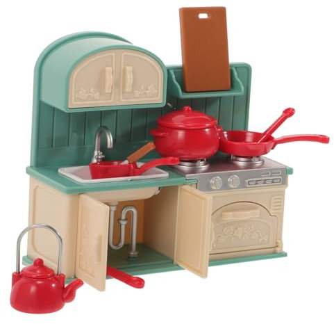 Garneck 1 Set Miniature Kitchen Accessories Dollhouse Cooking Utensil Models for House Kitchen Decor Compact Dollhouse Supplies