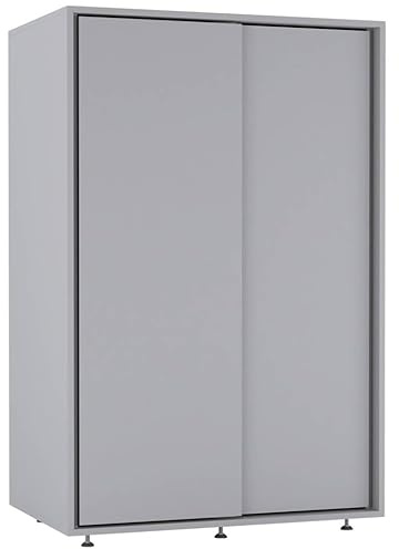 URBNLIVING 120cm 2 Sliding Door Wardrobe, Freestanding Bedroom Closet with Hanging Rail & Durable Feet, Engineered Wood Storage Cupboard for Kids Room, Nursery or Small Spaces