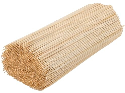 KOHAND 1 000 st naturliga bambuspett, 30 cm bambukspettpinnar, träspett för kebabs, grillning, förrätt, frukt, kött, grönsaker, korv, cocktail, gör-det-själv-hantverk