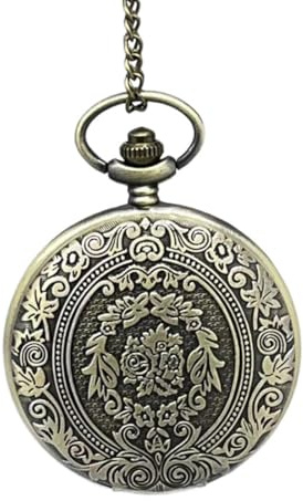 GNALIA Reloj De Bolsillo Hombre 1 Unidad, Reloj De Cuarzo Vintage Con Cadena Y Números Árabes, Color Bronce Antiguo Para Hombres Mujeres Regalo Cumpleaños Aniversario