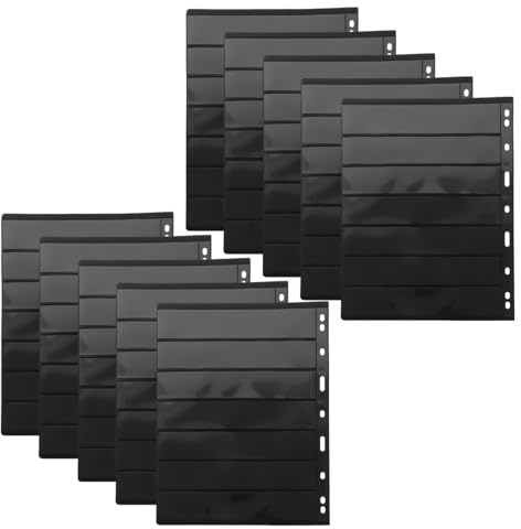 Parliky 10 hojas Álbum de Filatelia Transparente PVC Doble Cara con para Colección de Reutilizable y Resistente para Coleccionistas