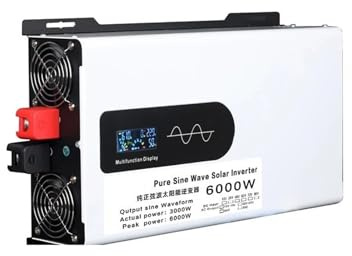 Transformateur Onduleur Solaire Hors Réseau 6000 W 6 KW 12 V CC 24 V 48 V 60 V 72 V 96 V vers 110 V CA 120 V 220 V Chargeur Portable Onduleur Sinusoïdal Pur(60V,220-240V 50HZ,Europe)
