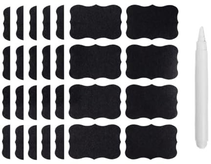 Etiquetas Para Frascos De Especias 6 hojas (48 unidades) de pegatinas for pizarra, impermeables, for cocina, especias, tarros, botellas, marcadores blancos Para Organizar Tu Cocina