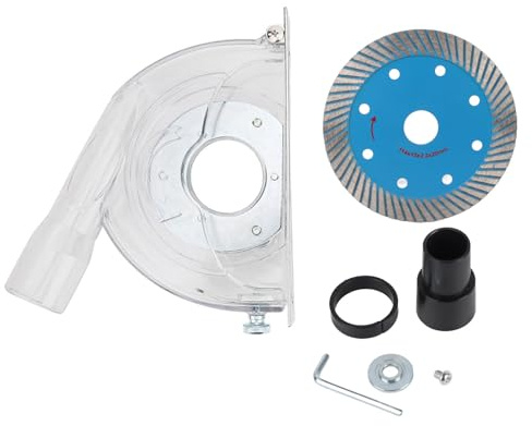 B - Aspiratore per polveri con copertura per smerigliatura 110A, accessorio per smerigliatrice angolare, cappa da taglio in policarbonato trasparente con disco da 114 mm per marmo