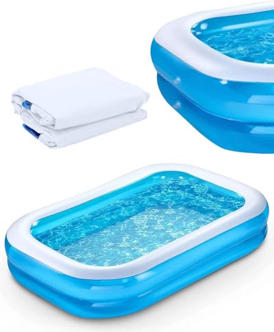 Inflatable Paddling Pool for Kids & Adults – Family-Friendly Outdoor/Indoor Pool Durable Leak-Proof PVC Design with Quick Drainage (78.7 X 59 X 19.7) Perfect for Backyards Gardens