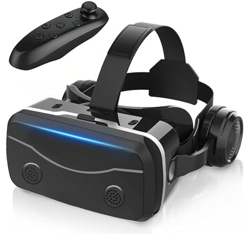 Auriculares Realidad Virtual para TeléFono, Gafas Realidad Virtual, Compatibles con TeléFonos 4,7-7,2 Pulgadas, Gafas Realidad Virtual para PelíCulas, TelevisióN Y Videojuegos,Black