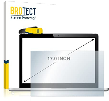 BROTECT Schutzglas für Displays 17 (43.2 cm) [368x229 mm, 16:10] | Transparenter Displayschutz Made in Germany Notebooks Schutzfolie Panzer Folie Glas 9H Einfache Montage Clear