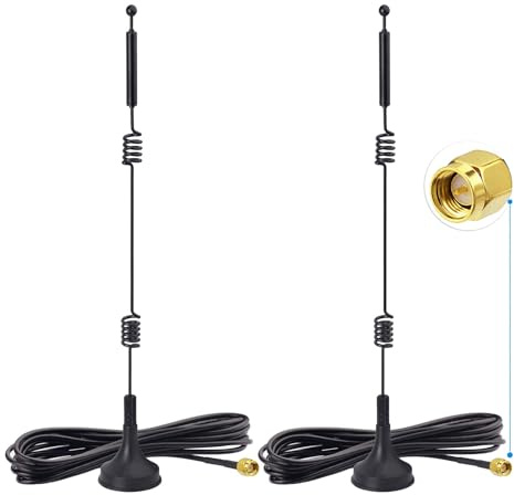 Bingfu Dual Band WiFi 2.4GHz 5GHz 5.8GHz 9dBi Magnetic Base SMA Male Antenna (2-Pack) for Wireless Vedio Security Camera Surveillance Recorder Truck Trailer Rear View Backup Camera Reversing Monitor