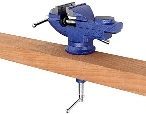 Trintion Bench Vice 2.5 65mm Vices for Workbench Swivel Workshop Bench Vice Clamp for Tool Material Clamping Fixing Rotatable Engineer Table Bench Vice Clamp