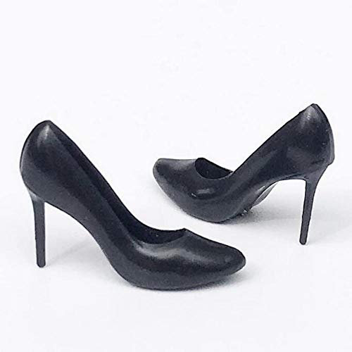 DIVISTAR Miniatur Kunststoff BlacHigh Heel Schuhe Möbel für Puppenhaus Zimmer Frau Figuren Zubehör Dekor 1:12 Maßstab