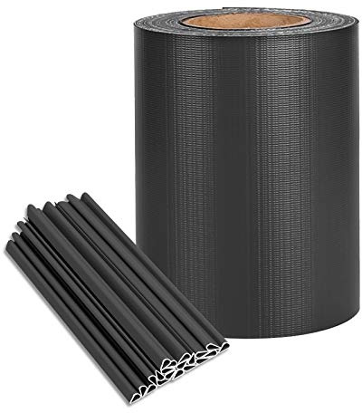 NAIZY Valla De Jardín Privacidad Tira Opaca PVC Con 30 Clips De Fijación Para Valla De Jardín, Balcón, Terraza - 70m X 19cm Gris Claro