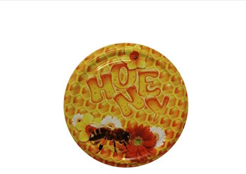 10 X JAM JAR LIDS 82MM TWIST OFF HONEY BEE 6 CLIPS-VINEGAR PROOF MULTICOLOURED N4