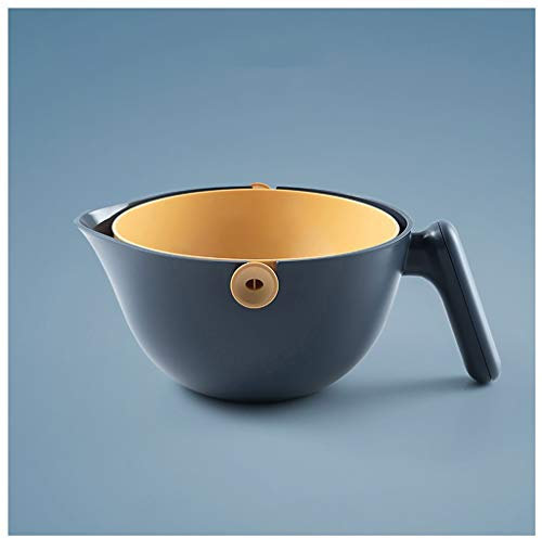 Scolapasta 2-IN-1 Multifunzionale COLANDER COLANDER / CILOCCHINO CILOCA PLASTICA Cestino di plastica con manico 2L Grande capacità di filtro rimovibile per insalata di frutta ( Color : Dark Blue )